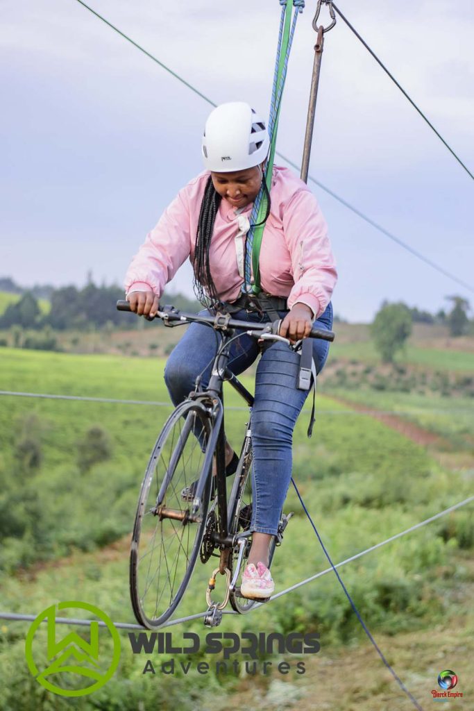 sky cycling at Burudani adventure park one of the Adrenaline Outdoor Activities in Kenya