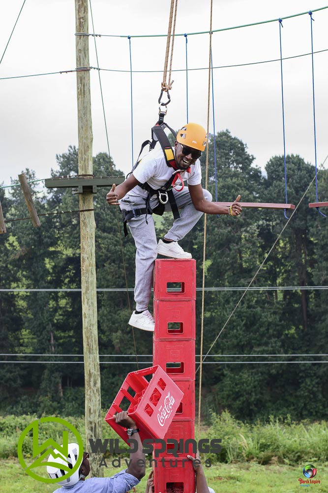 Crate tower building, team building activities