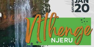 a picture of waterfall on a marketing flyer for nthenge njeru