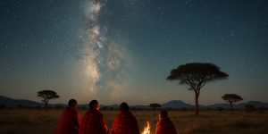 Tourists in Samburu enjoying Stargazing Experience.
